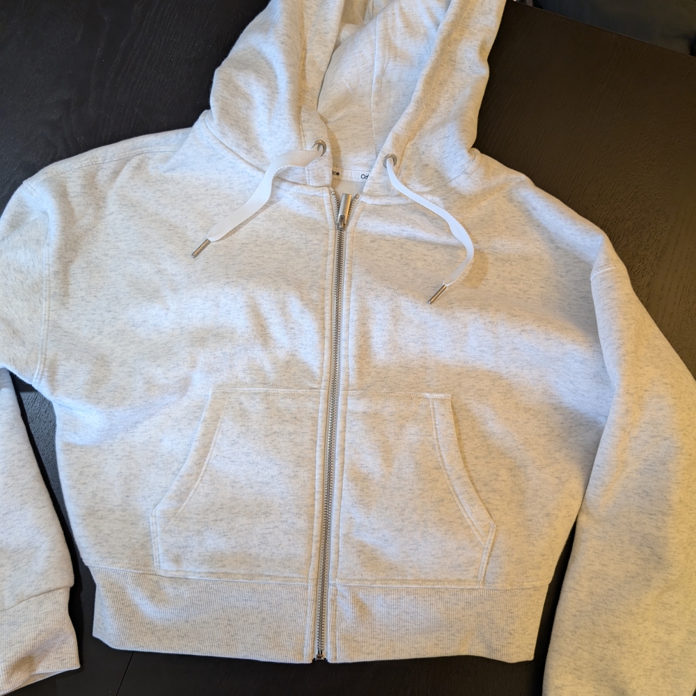 Calvin Klein Light Gray Zip-Up Hoodie